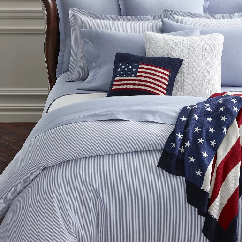 2 Pc Set Ralph Lauren Oxford Solid Cal King Fitted Sheet King Flat Sheet